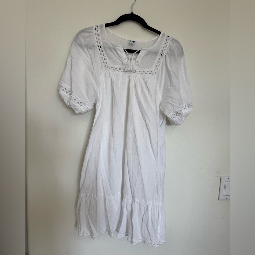 Old Navy White Puff Sleeve Sundress